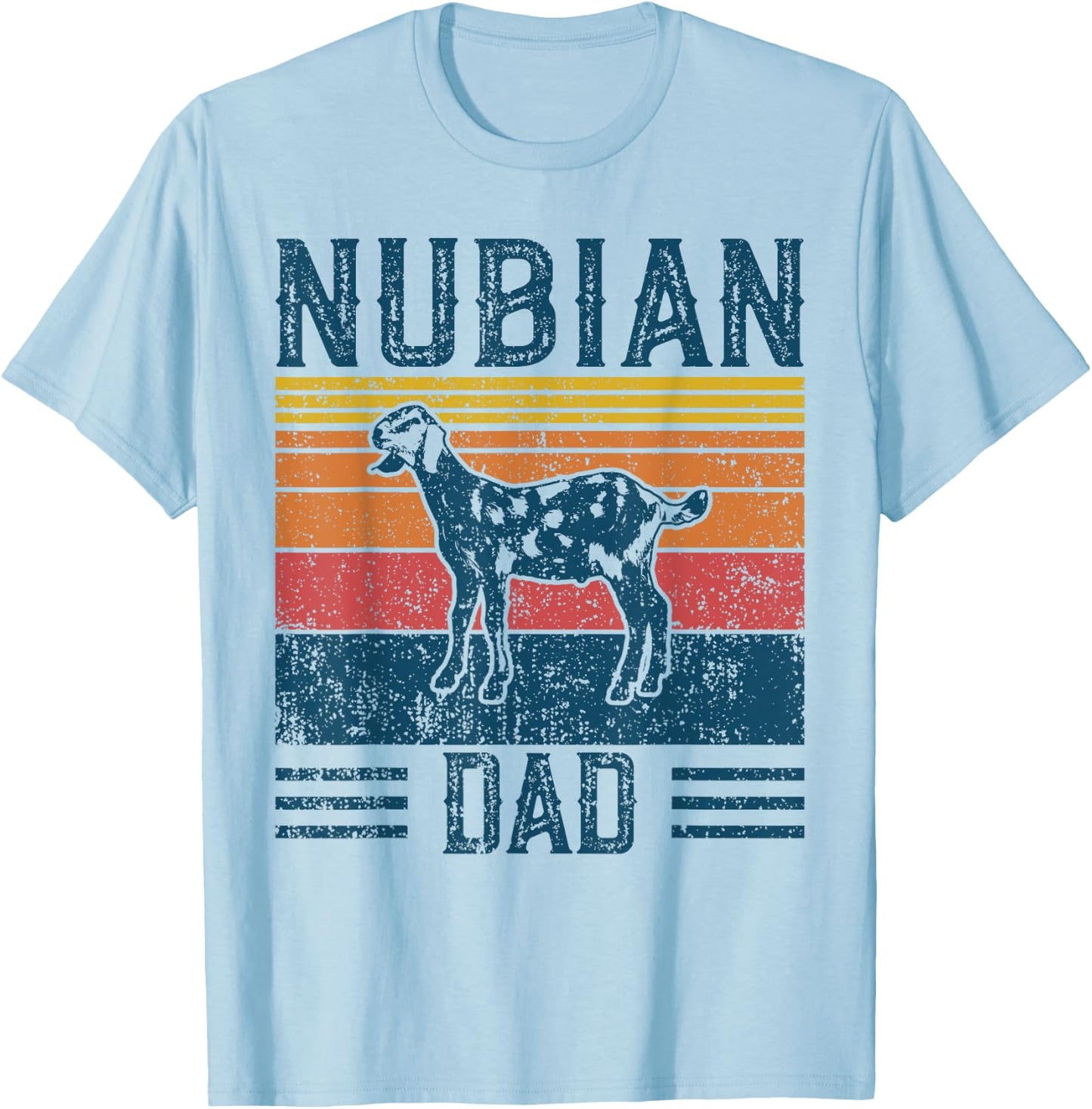 Best Goat Dad Men - Vintage Nubian Goat T-Shirt - T-Shirt | Light Blue