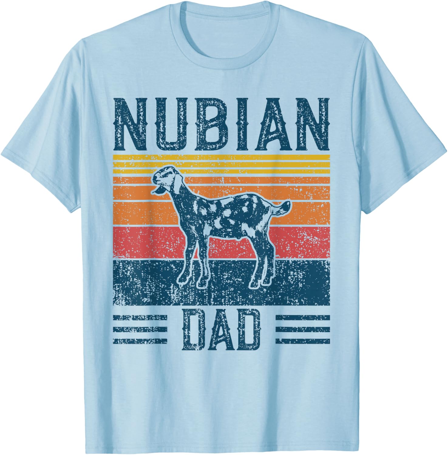 Best Goat Dad Men - Vintage Nubian Goat T-Shirt - T-Shirt | Light Blue