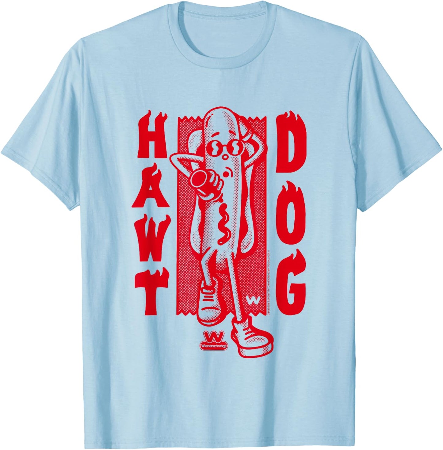 Wienerschnitzel Hawt Dog TDO Sunbathing With Ketchup Vintage T-Shirt - T-Shirt | Light Blue