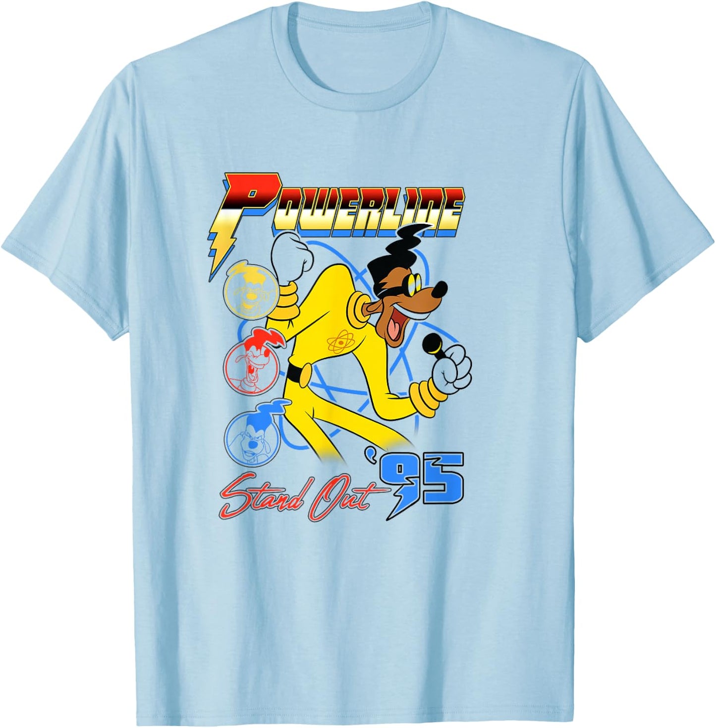 Disney A Goofy Movie Powerline Stand Out '95 T-Shirt - T-Shirt | Light Blue