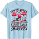 Funny Sewing Queen Cute Flamingo Flowery Sewing Machine Sew T-Shirt - T-Shirt | Light Blue