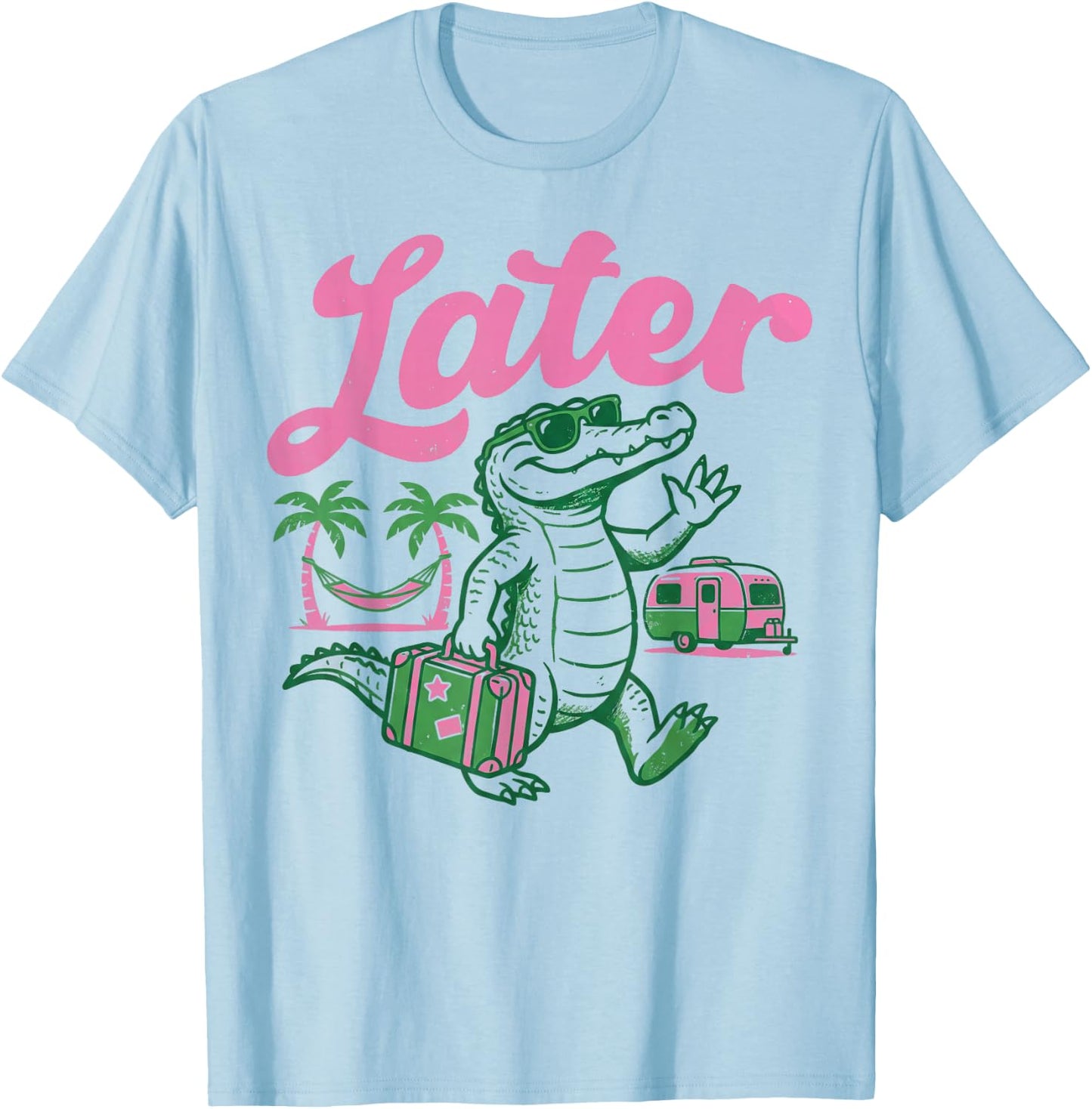 Later Gator Teacher Kids Summer Vacation T-Shirt - T-Shirt | Light Blue