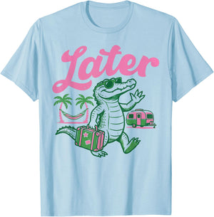 Later Gator Teacher Kids Summer Vacation T-Shirt - T-Shirt | Light Blue