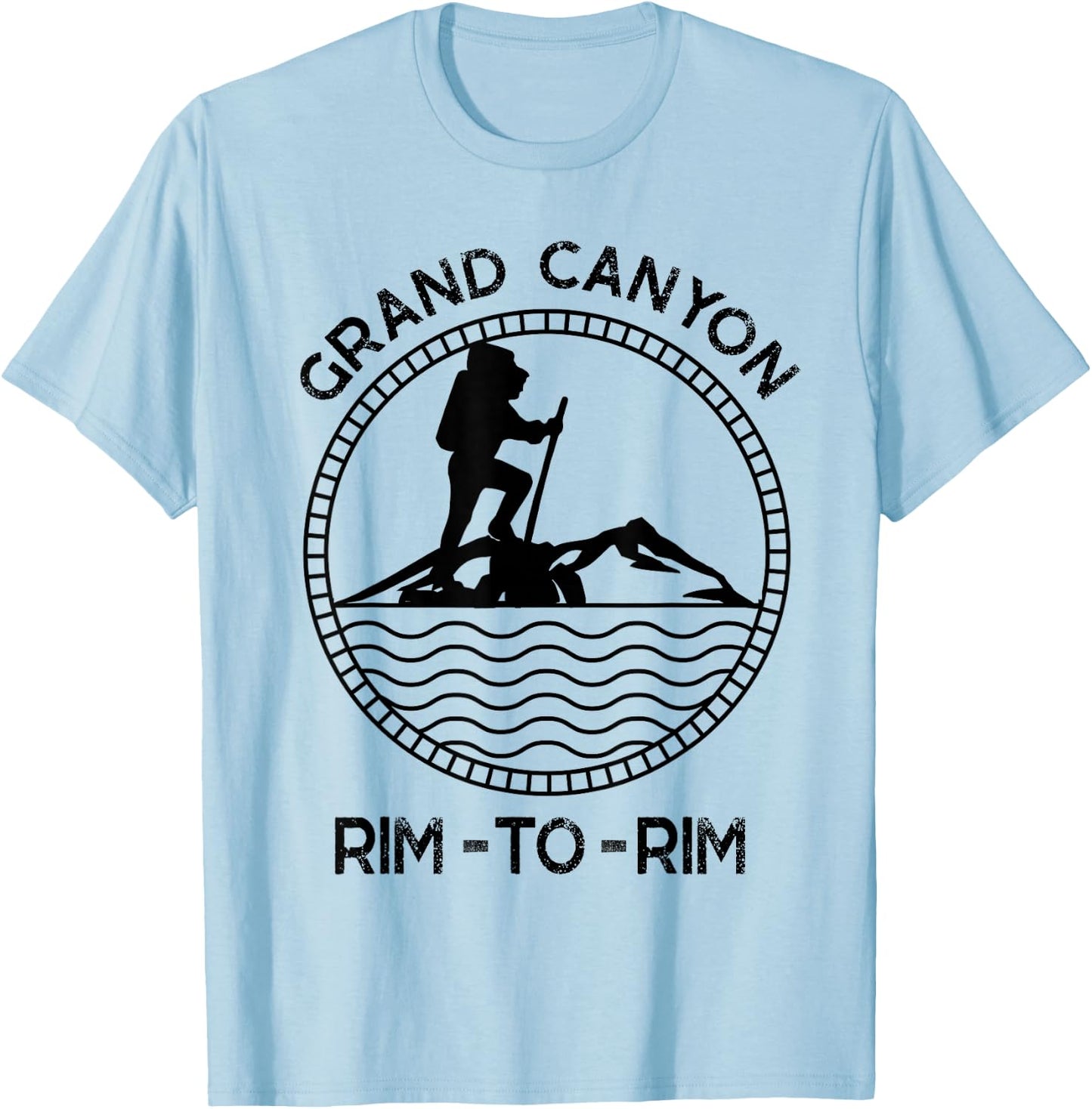 South Rim to North Rim Grand Canyon Hike in Arizona Souvenir T-Shirt - T-Shirt | Light Blue