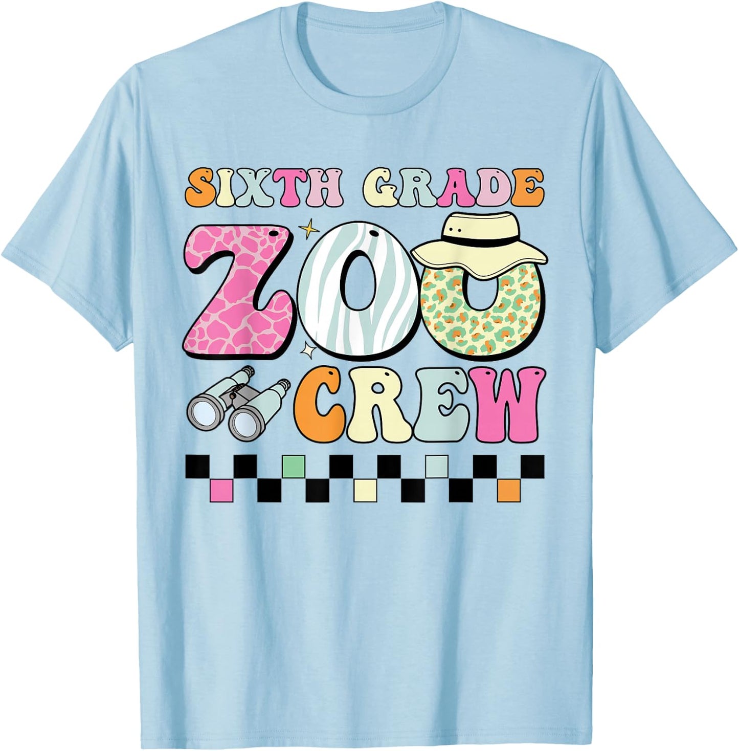 Field Zoo Trip Shirt For Teacher, Sixth Grade Crew T-Shirt - T-Shirt | Light Blue
