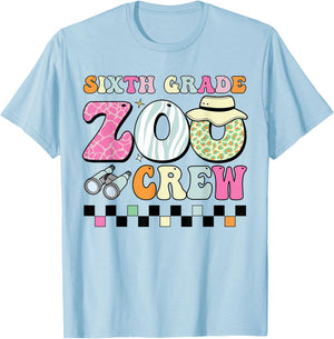 Field Zoo Trip Shirt For Teacher, Sixth Grade Crew T-Shirt - T-Shirt | Light Blue