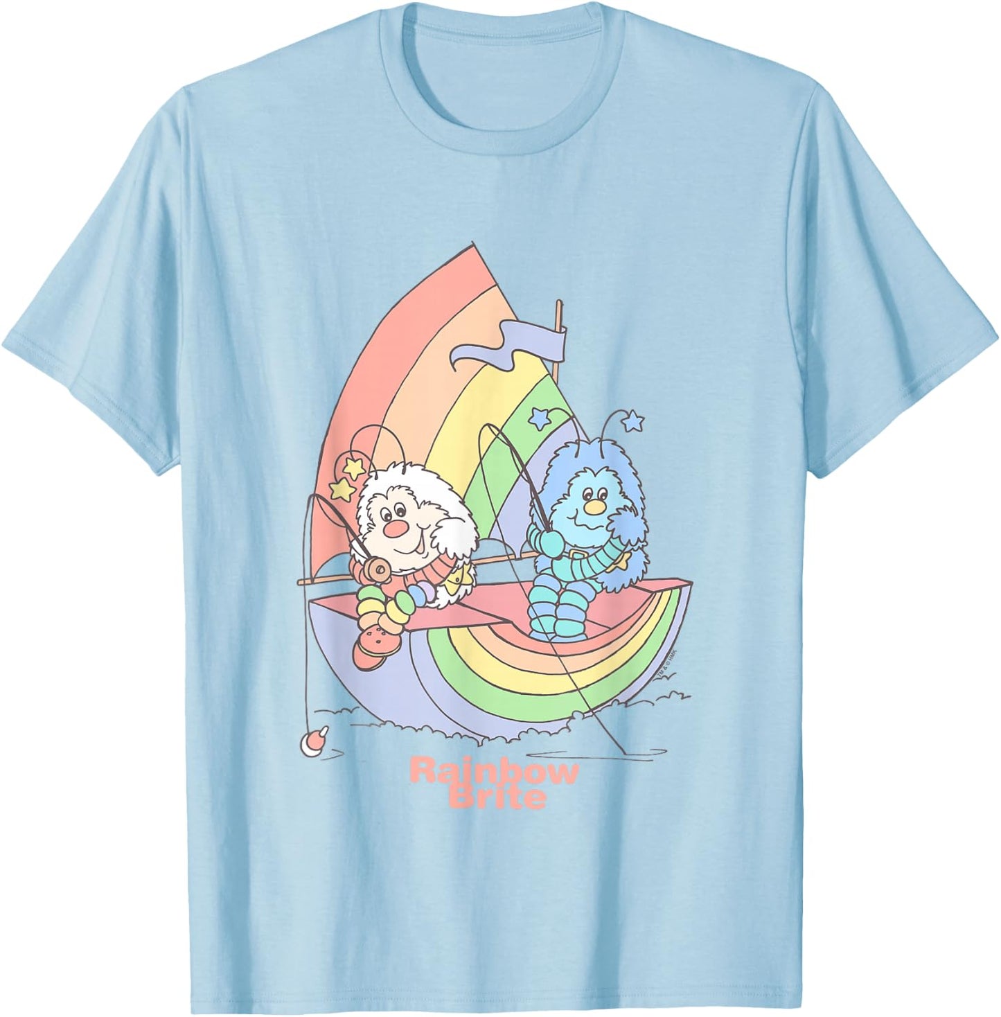 Rainbow Brite Twink & Champ Rainbow Rowboat T-Shirt - T-Shirt | Light Blue