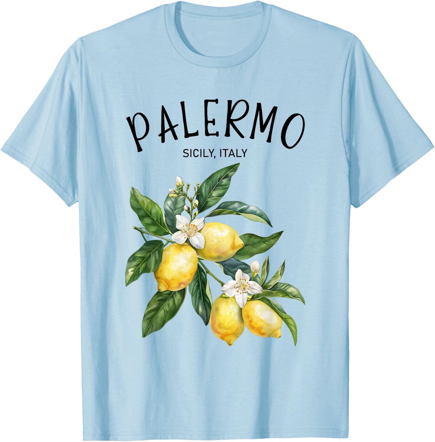 Palermo Lemon Art Sicily Italian Fruit Lover Italy Sicilia T-Shirt - T-Shirt | Light Blue