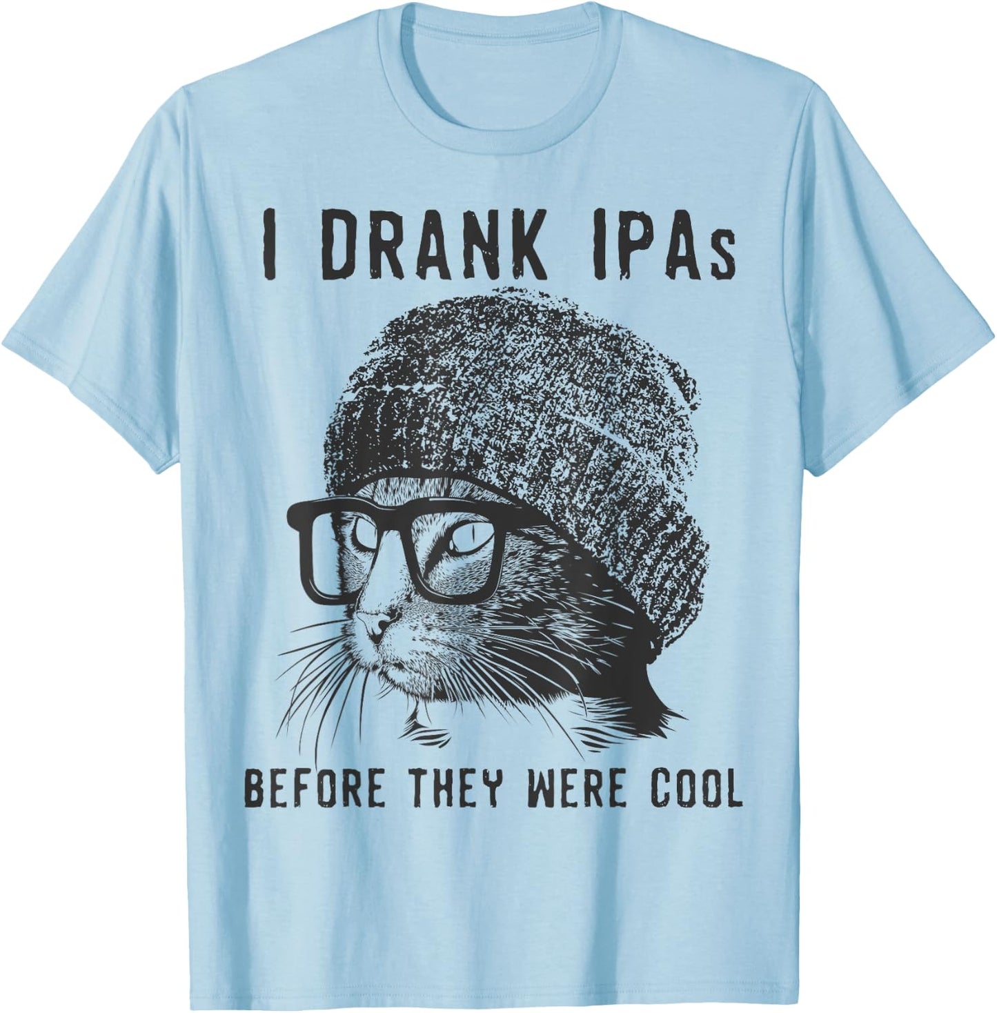 Funny Cat Beer IPA T Shirts Funny Cat Lover Gift T-Shirt - T-Shirt | Light Blue