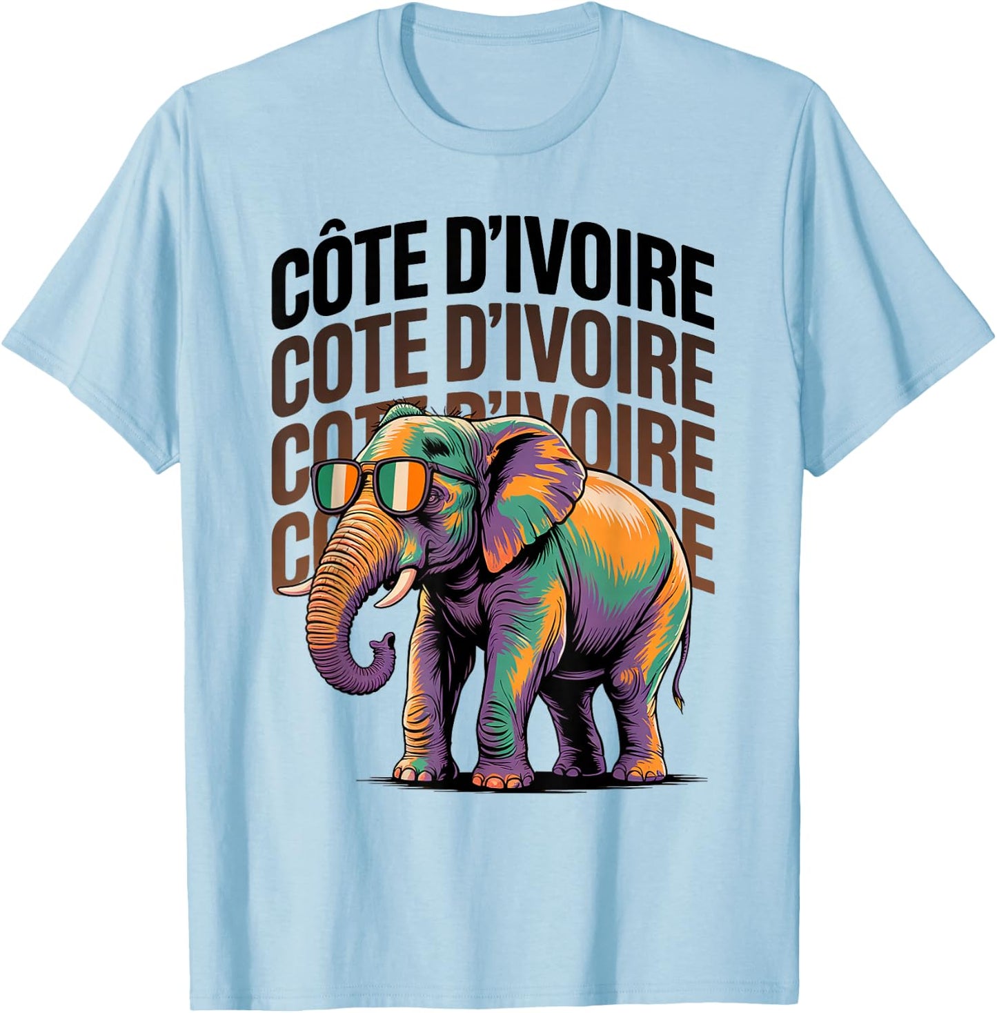 Cute CÔTE D'Ivoire Trip Elephant Ivory Coast Boys Vacay T-Shirt - T-Shirt | Light Blue