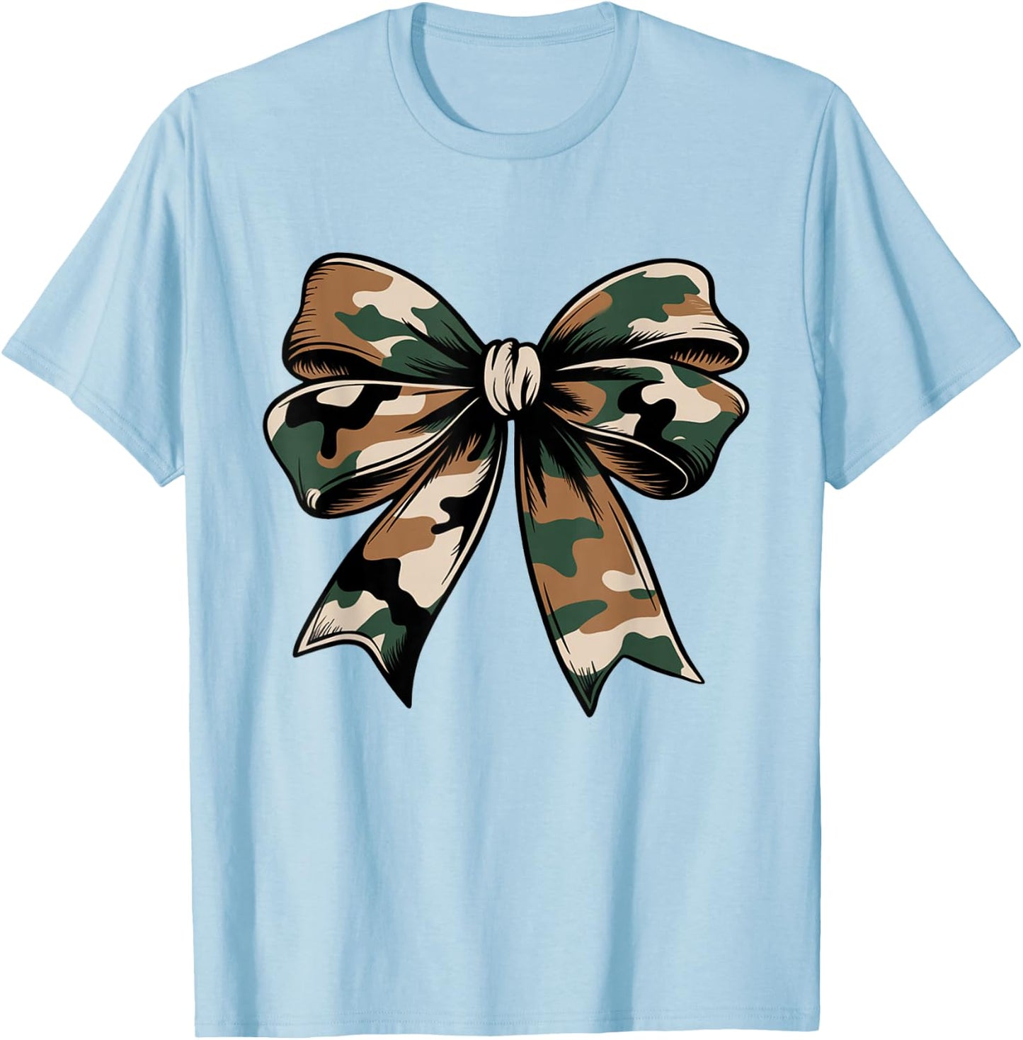 Camouflage Coquette Bow Camo Bow Hunt Hunting Girls Women T-Shirt - T-Shirt | Light Blue