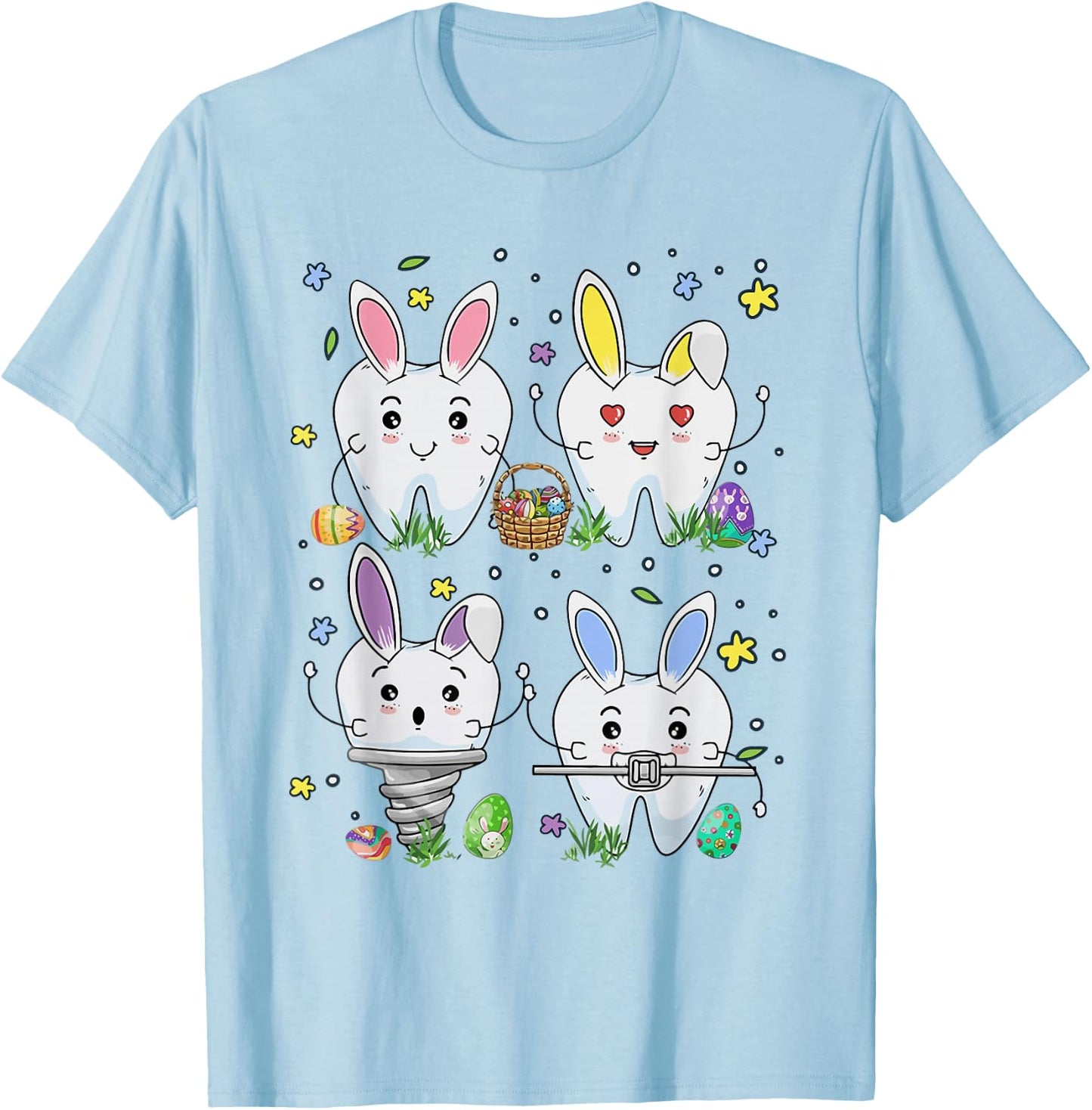 Dental Squad Easter Day Funny Tooth Dental Assistant Dentist T-Shirt - T-Shirt | Light Blue