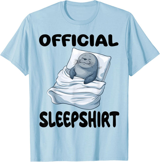 Seal Official Sleepshirt Pajamas Nightgown T-Shirt - T-Shirt | Light Blue
