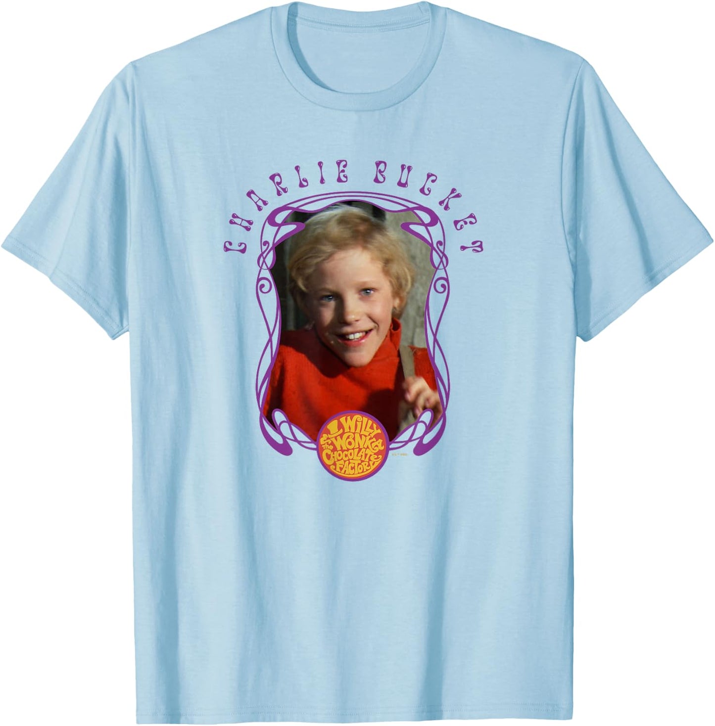 Willy Wonka And The Chocolate Factory Charlie Bucket Frame T-Shirt - T-Shirt | Light Blue
