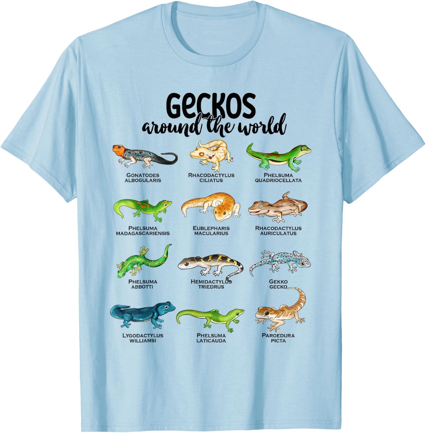 Many different geckos - geckos of the world T-Shirt - T-Shirt | Light Blue