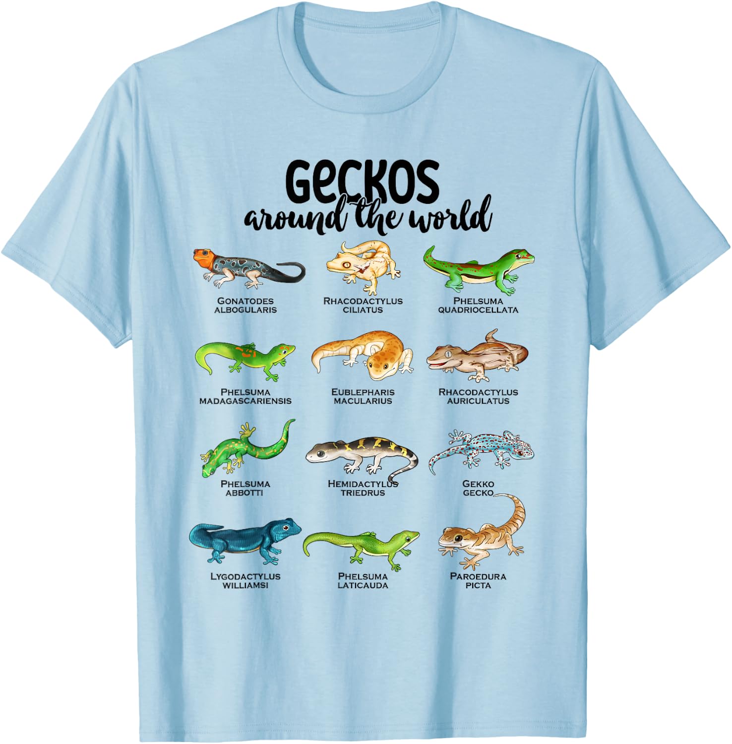 Many different geckos - geckos of the world T-Shirt - T-Shirt | Light Blue