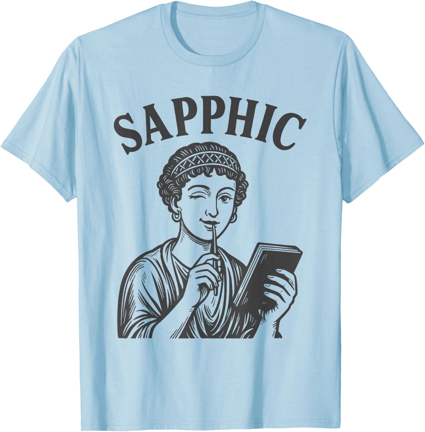 Lesbian Sapphic Poet Retro Sappho T-Shirt - T-Shirt | Light Blue