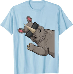 Rhino Children's Boys' Women's , White T-Shirt - T-Shirt | Light Blue