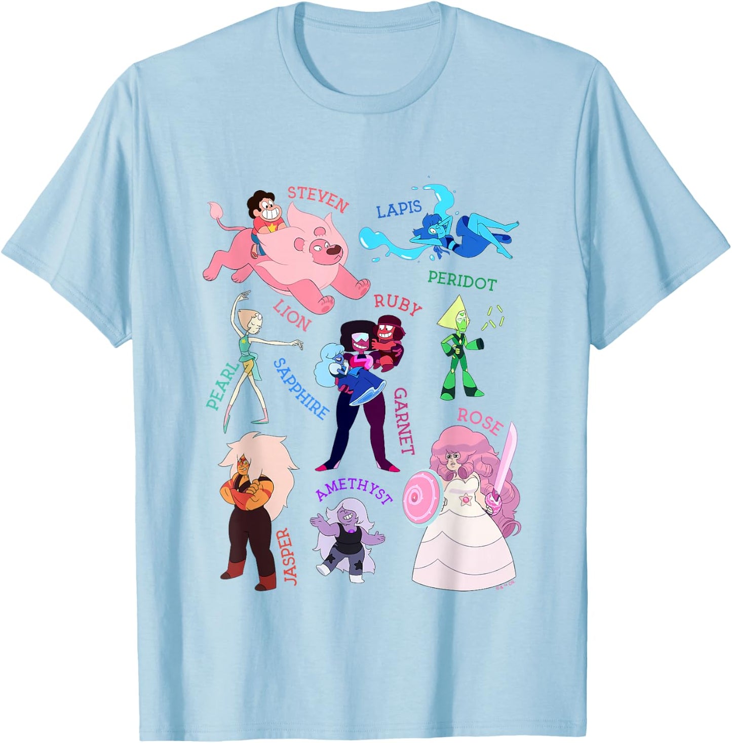 Steven Universe Earthbound Gems Collage T-Shirt - T-Shirt | Light Blue