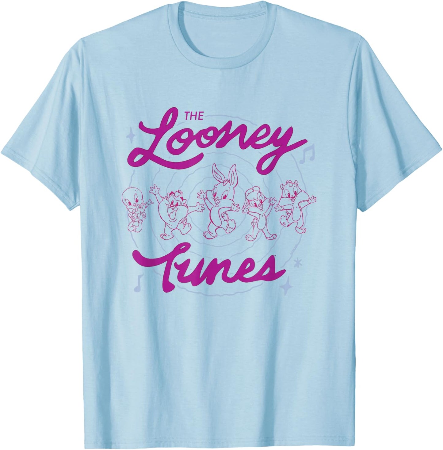 Looney Tunes The Baby Looney Tunes Wavy Retro Logo T-Shirt - T-Shirt | Light Blue