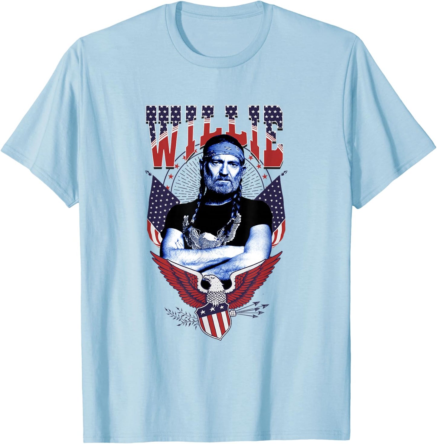 Offizielles Willie Nelson Eagle T-Shirt - T-Shirt | Light Blue