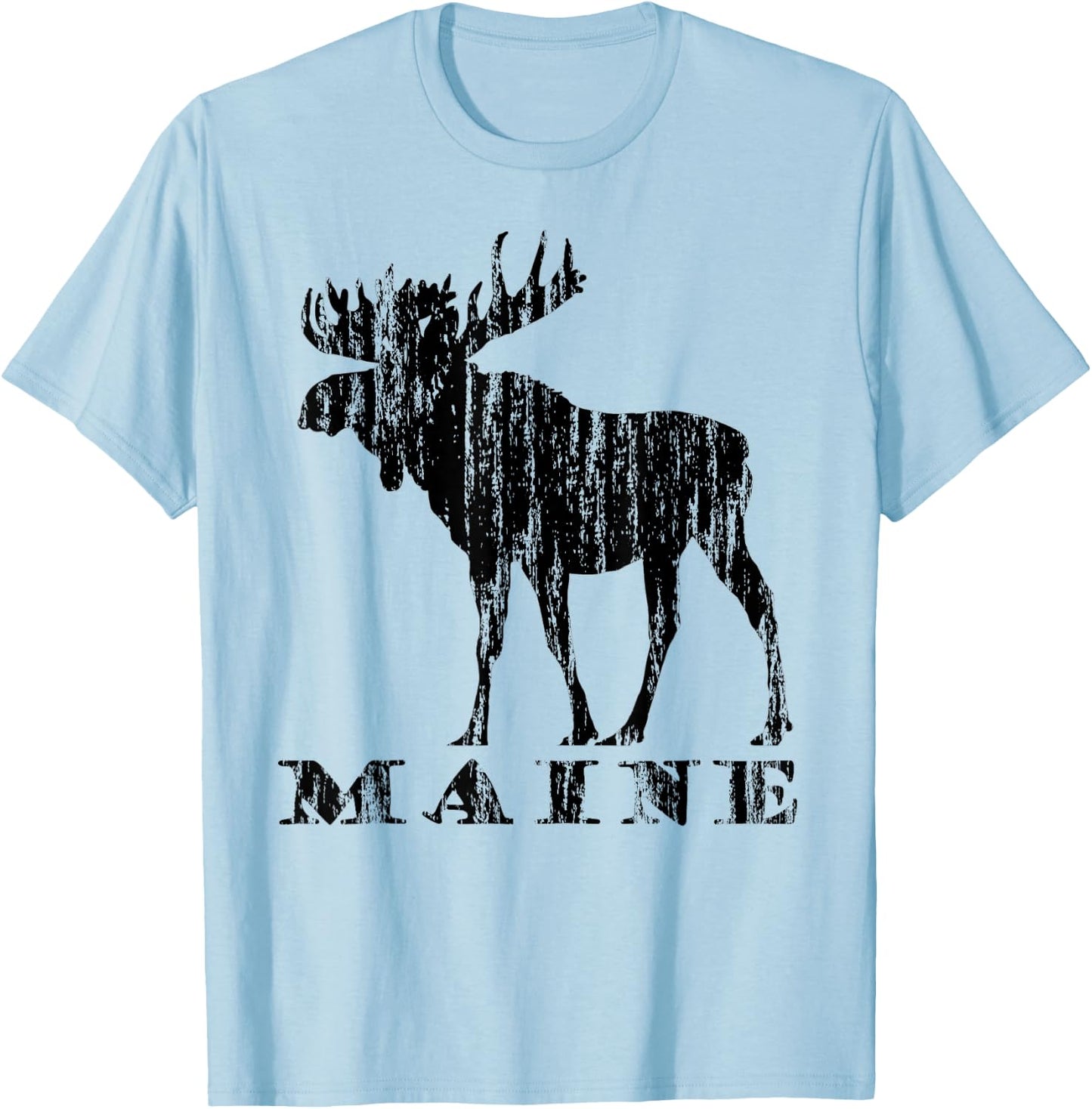 Maine Moose Lovers Vacation Wildlife Souvenir Wild Nature Bl T-Shirt - T-Shirt | Light Blue