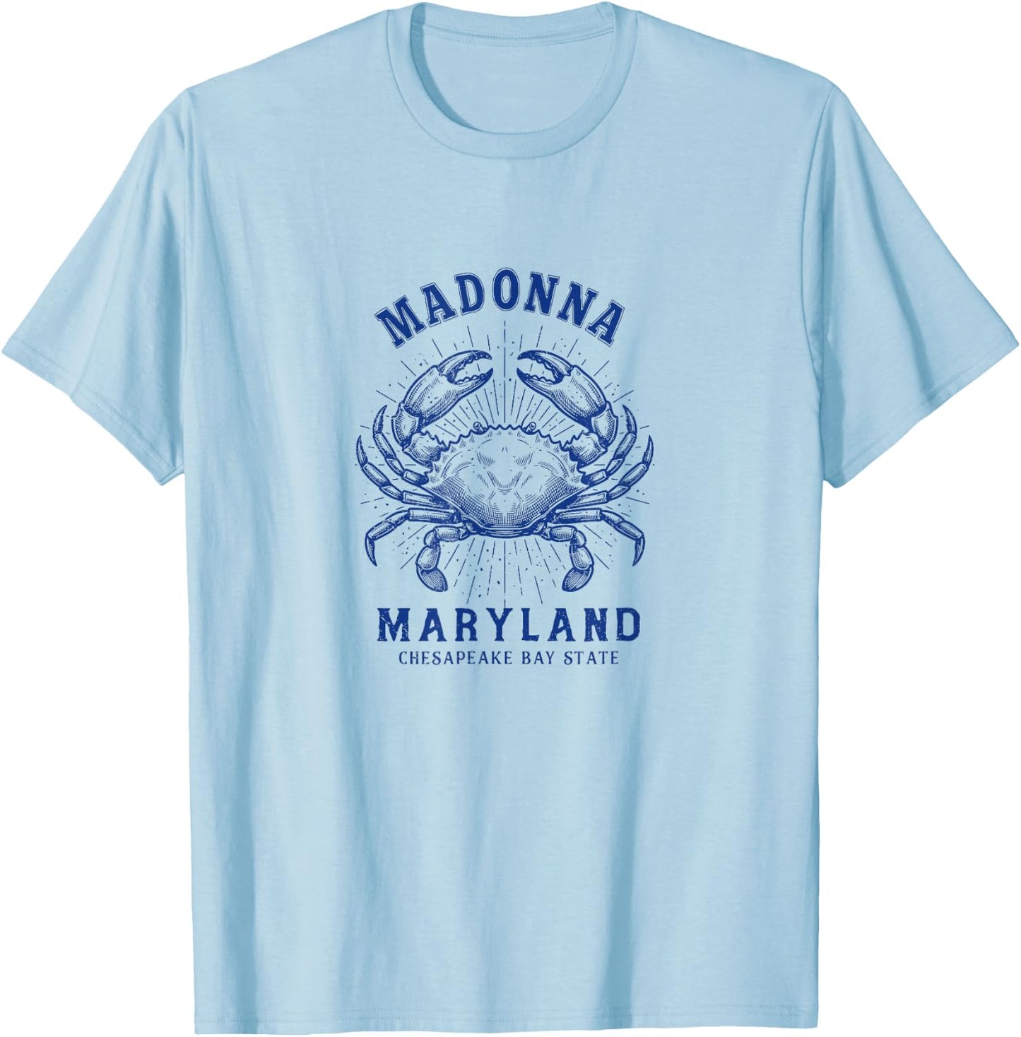 Maryland Blue Crab Coastal Madonna MD Design T-Shirt - T-Shirt | Light Blue