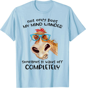 Donkey Not Only Does My Mind Wander Funny T-Shirt - T-Shirt | Light Blue