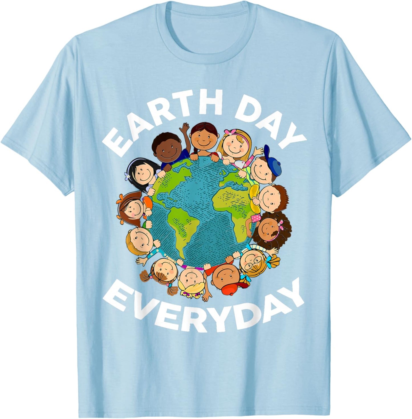 Earth Day Everyday Kids Youth Toddler Girl Environment T-Shirt - T-Shirt | Light Blue