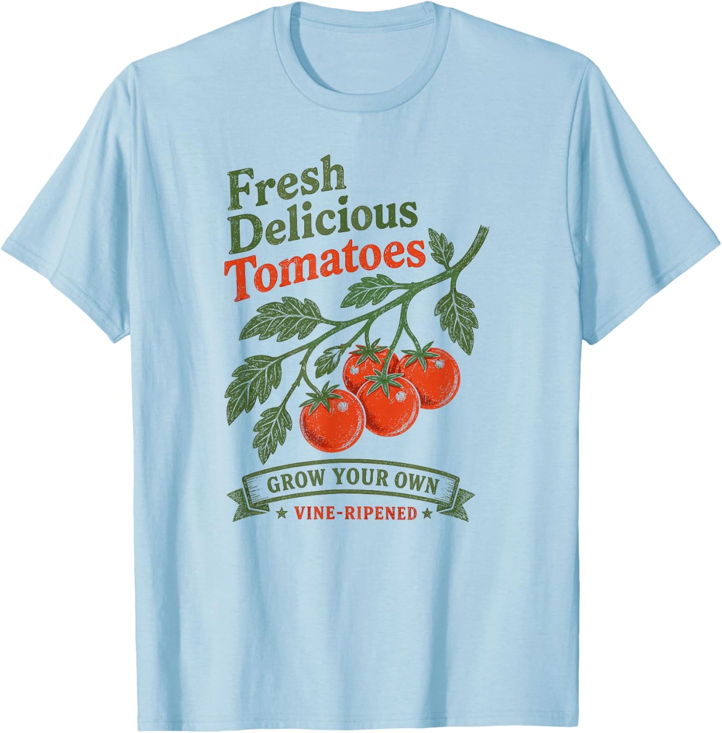Fresh Delicious Tomatoes Vintage Garden Tomato Lover T-Shirt - T-Shirt | Light Blue