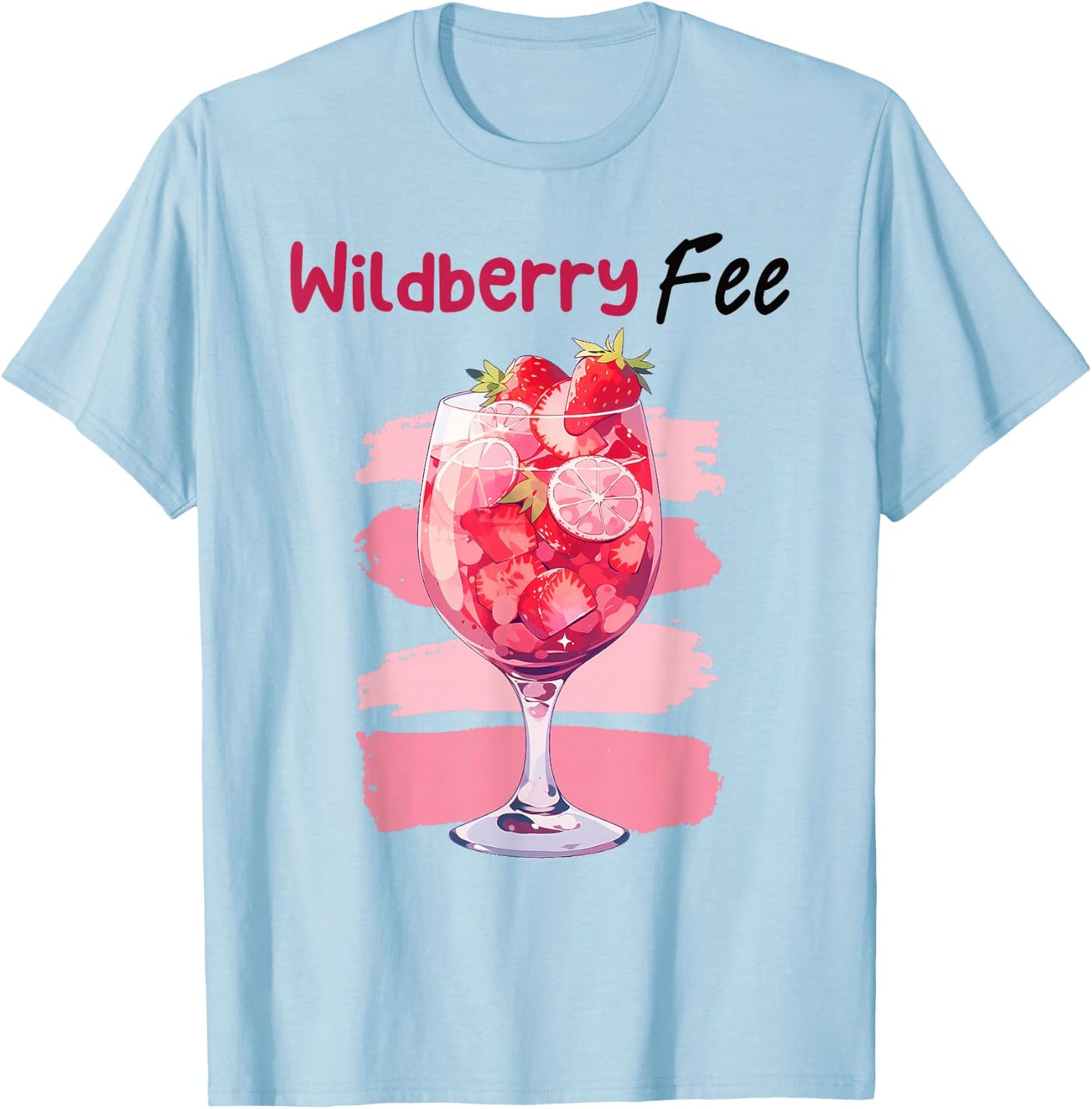Wildberry Fairy Saufen Lillet , White T-Shirt - T-Shirt | Light Blue