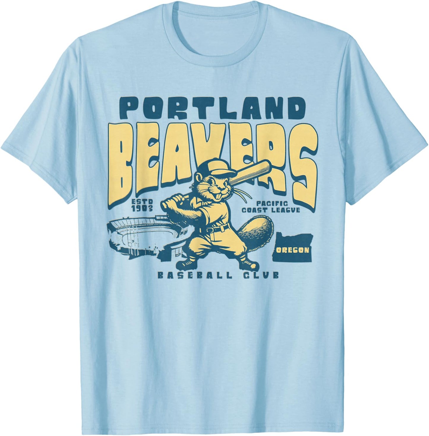 Portland Beavers Defunct baseball Team 1903 T-Shirt - T-Shirt | Light Blue