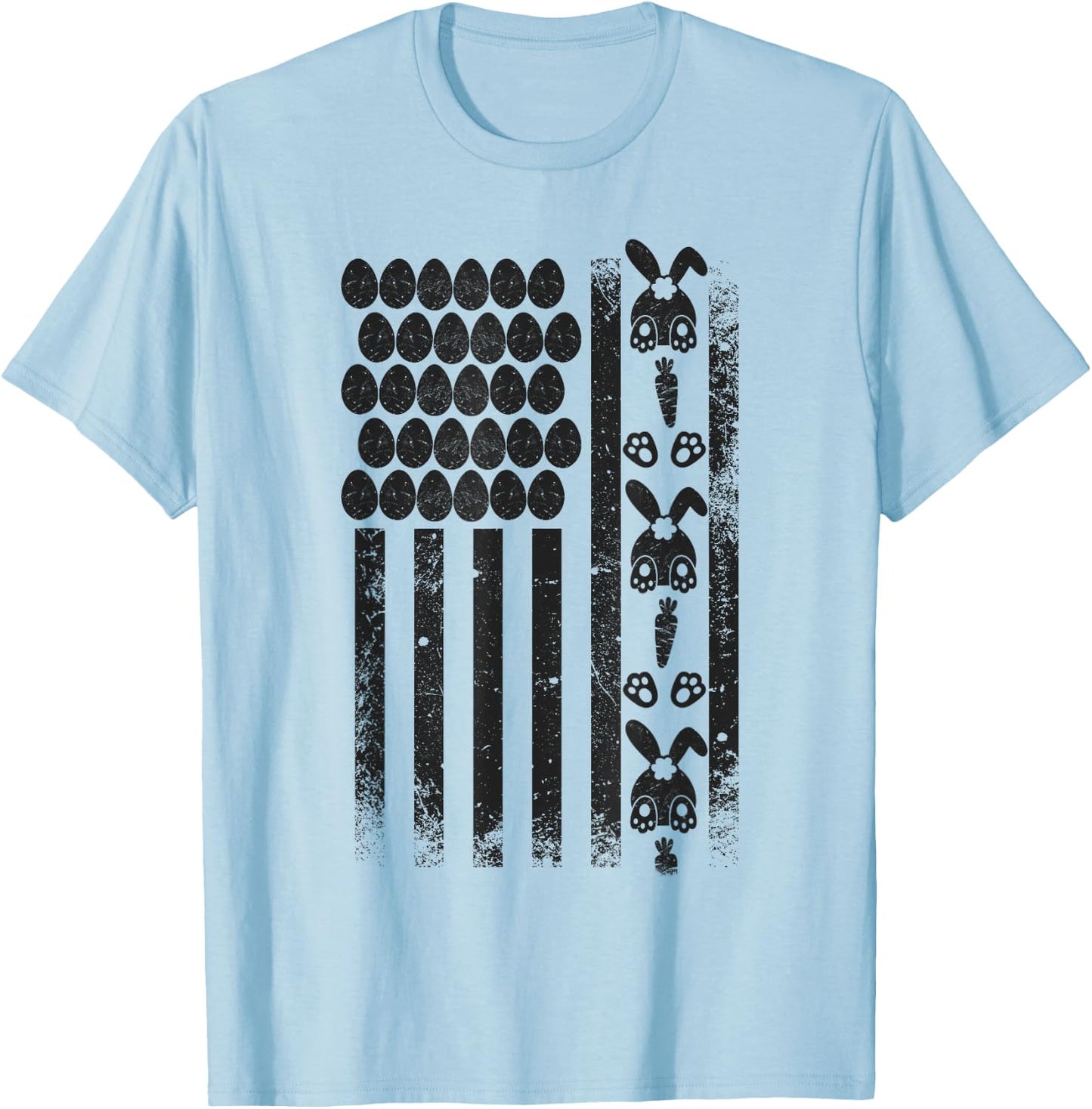 Funny Easter Flag Eggs and Bunny Adult Humor T-Shirt - T-Shirt | Light Blue