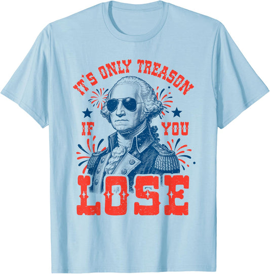 Funny George Washington Patriotic Meme 4th of July Humor T-Shirt - T-Shirt | Light Blue