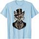 Elegant Fox with Cylinder and Monocle Classic T-Shirt - T-Shirt | Light Blue