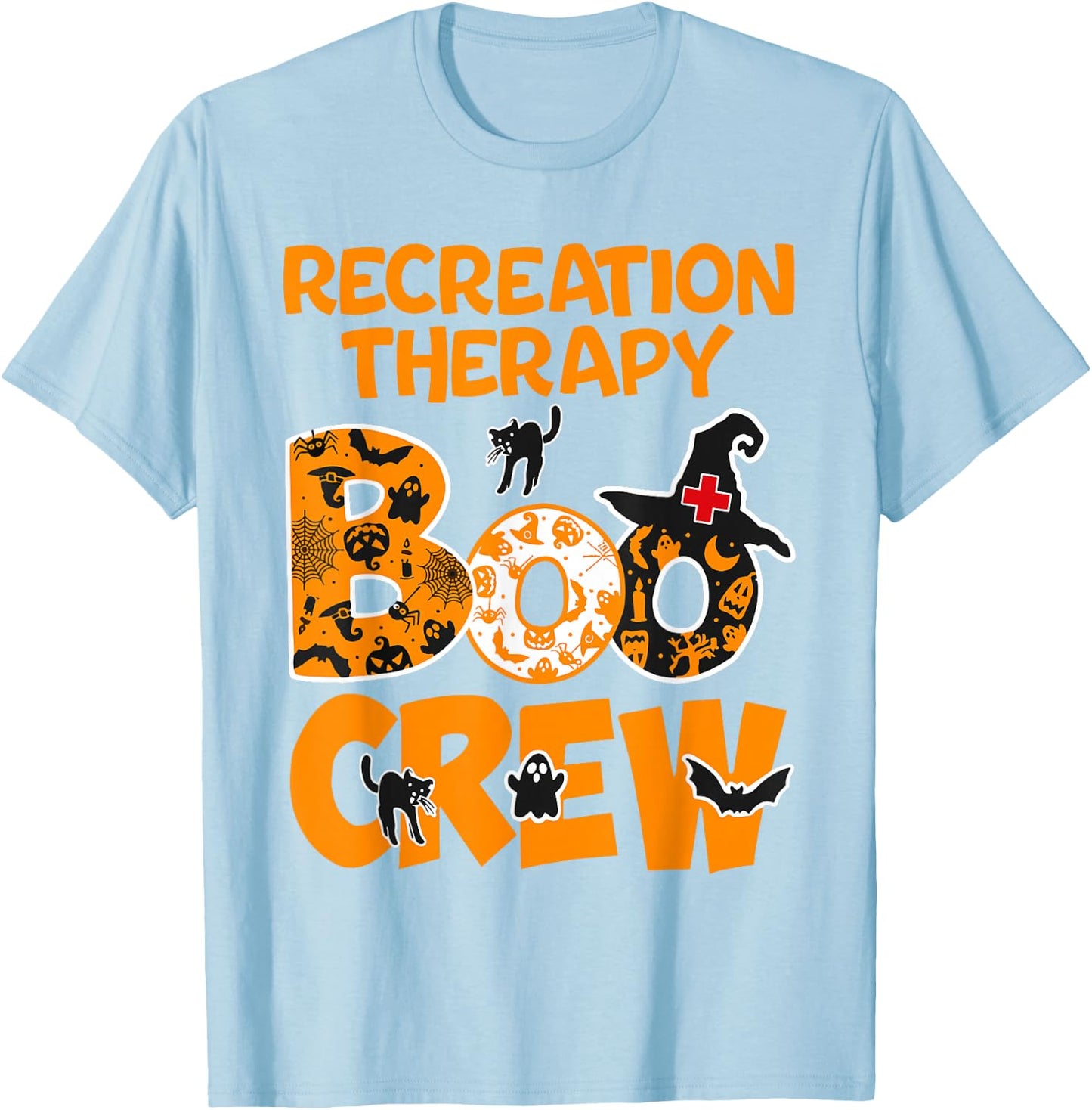 Recreation Therapy Boo Crew Recreational Therapist Halloween T-Shirt - T-Shirt | Light Blue