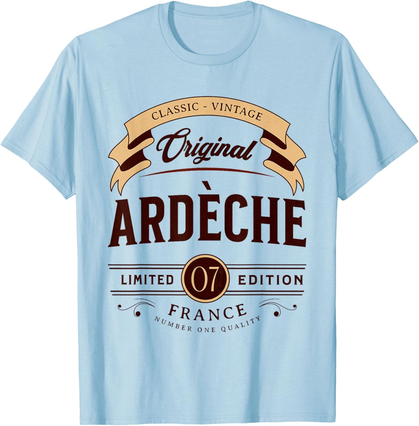 Vintage Ardèche France , grey, S T-Shirt - T-Shirt | Light Blue