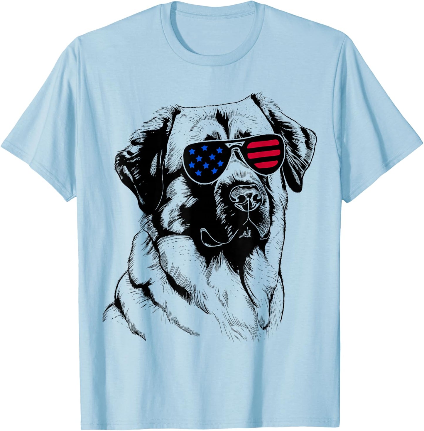 Anatolian Shepherd Dog 4th July America USA Flag T-Shirt - T-Shirt | Light Blue