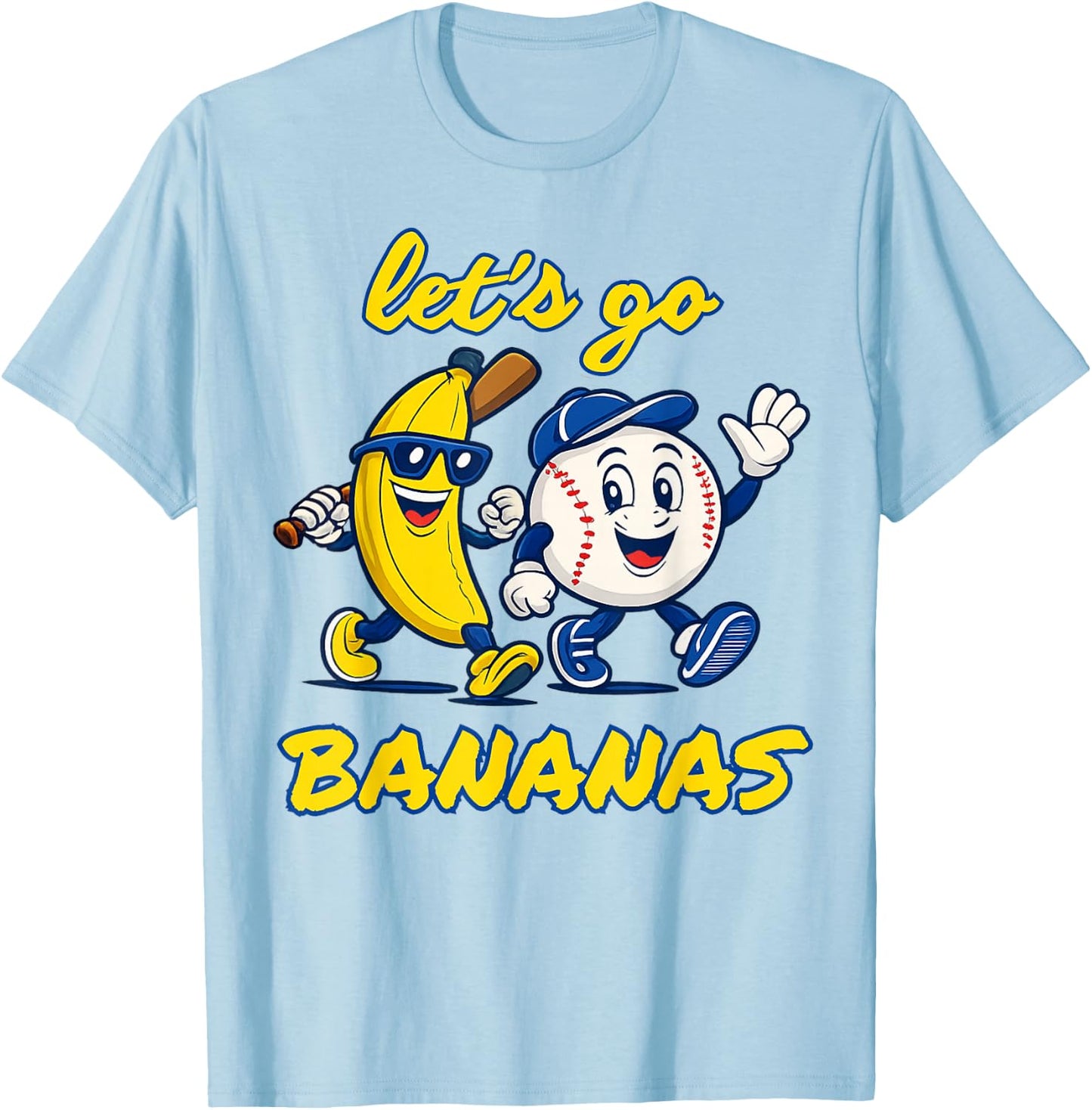 Lets Go Banana Cute Funny Kids Men Women T-Shirt - T-Shirt | Light Blue