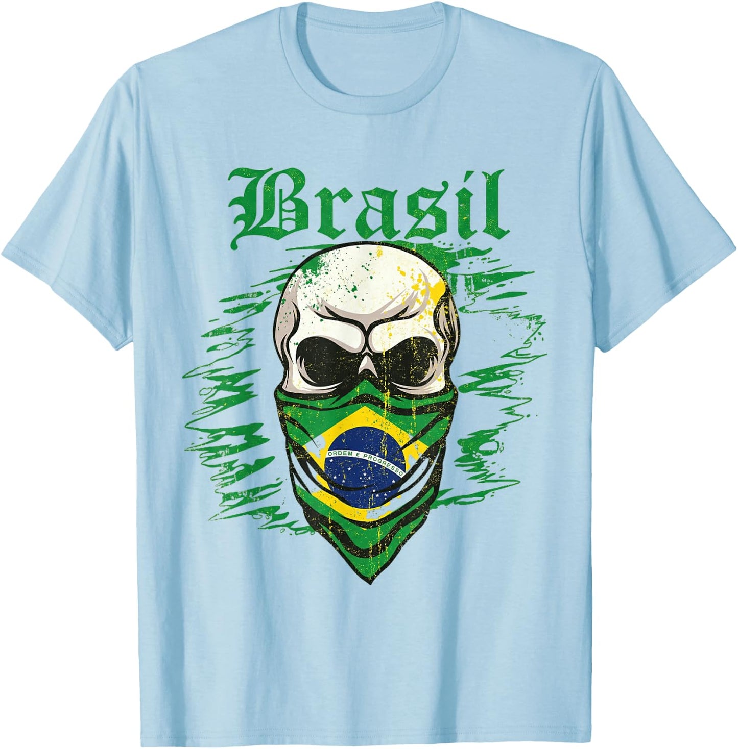 Brésil Cadeau Drapeau Brésil Fan Vintage Samba Brasil T-Shirt - T-Shirt | Light Blue