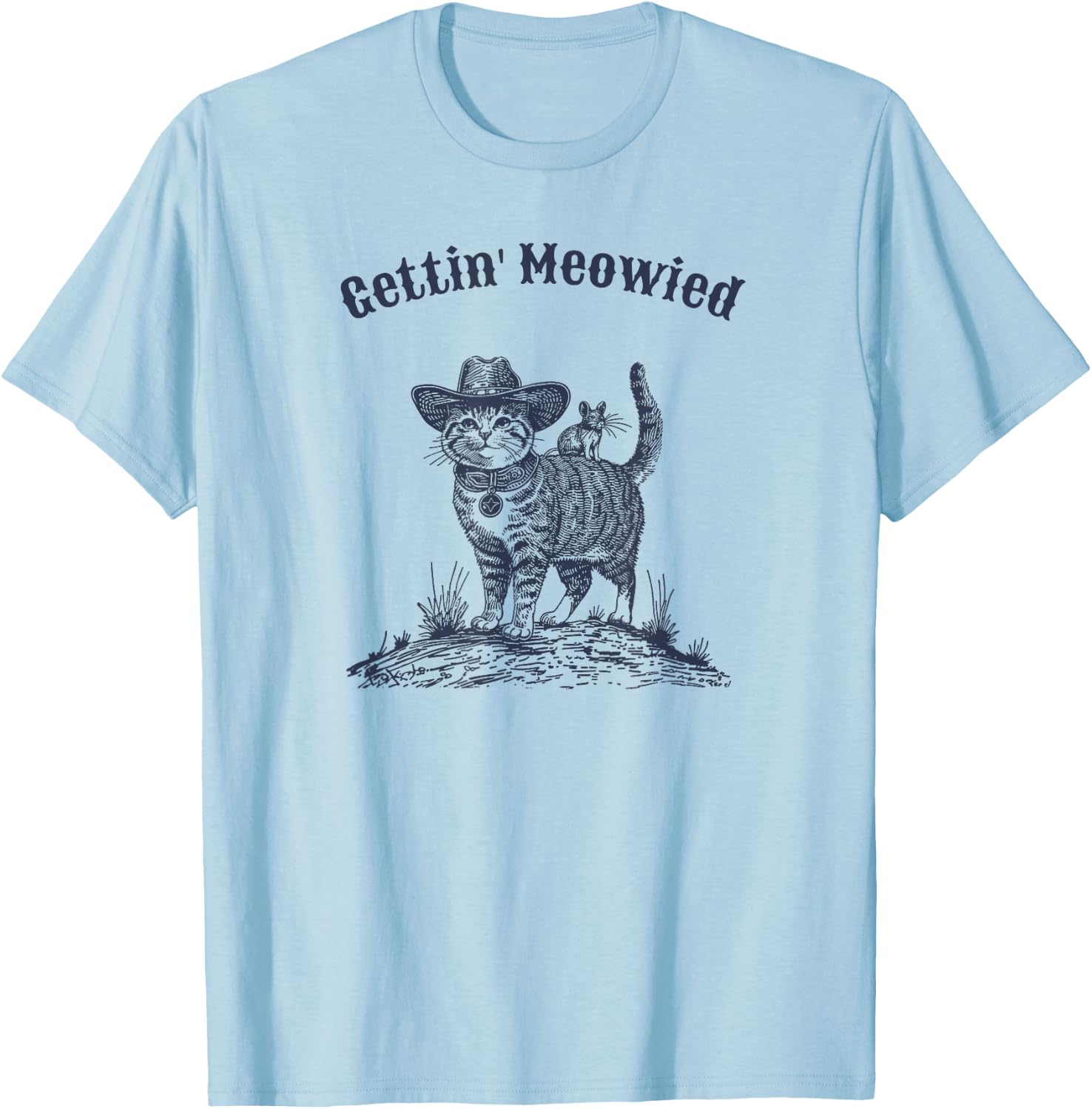 Meowdy Bachelorette Party Cowgirl Cowboy Cat Bridal Squad T-Shirt - T-Shirt | Light Blue