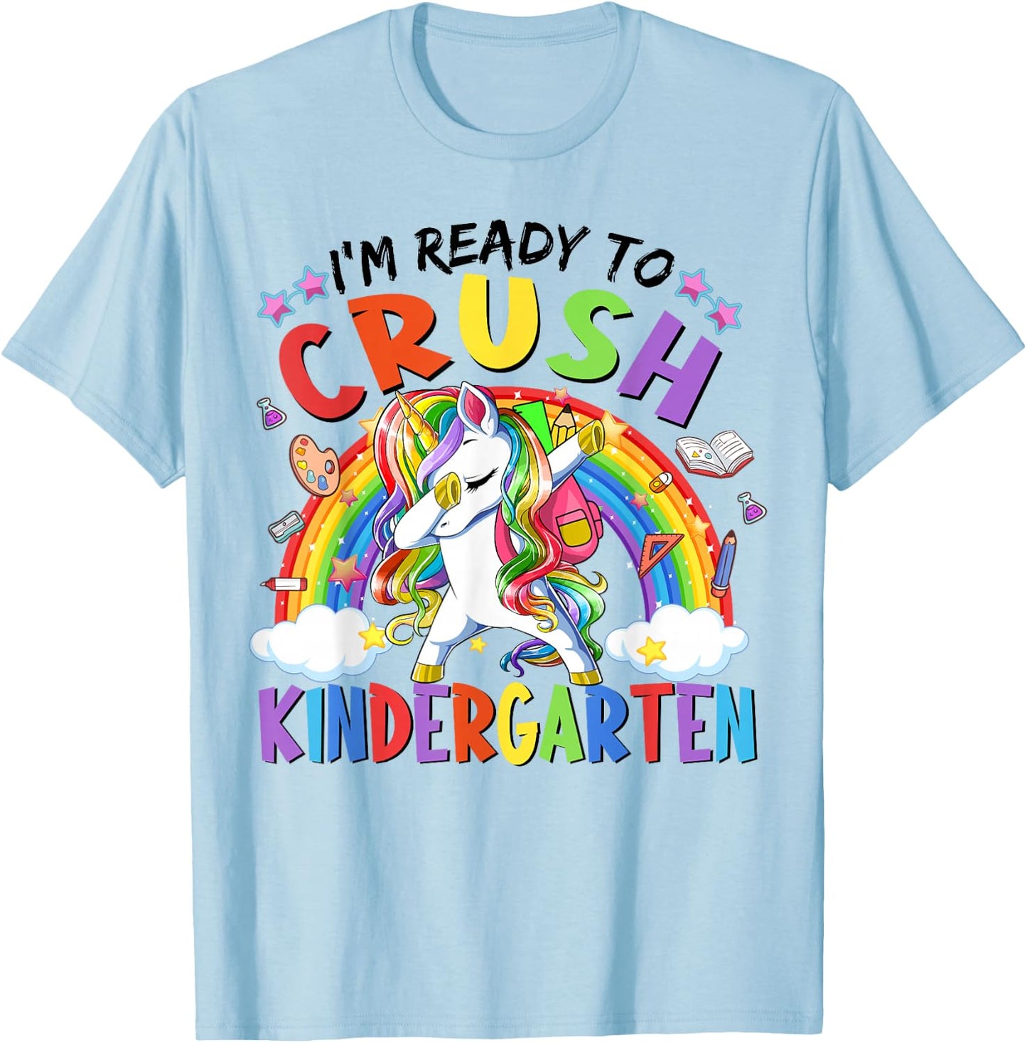 Kids Girl Crush Kindergarten Teacher First Day Back School T-Shirt - T-Shirt | Light Blue