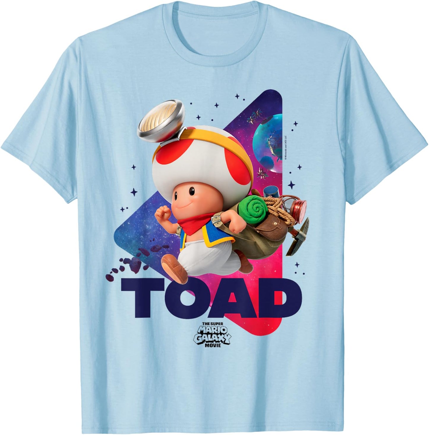 The Super Mario Galaxy Movie Toad Galaxy Run T-Shirt - T-Shirt | Light Blue