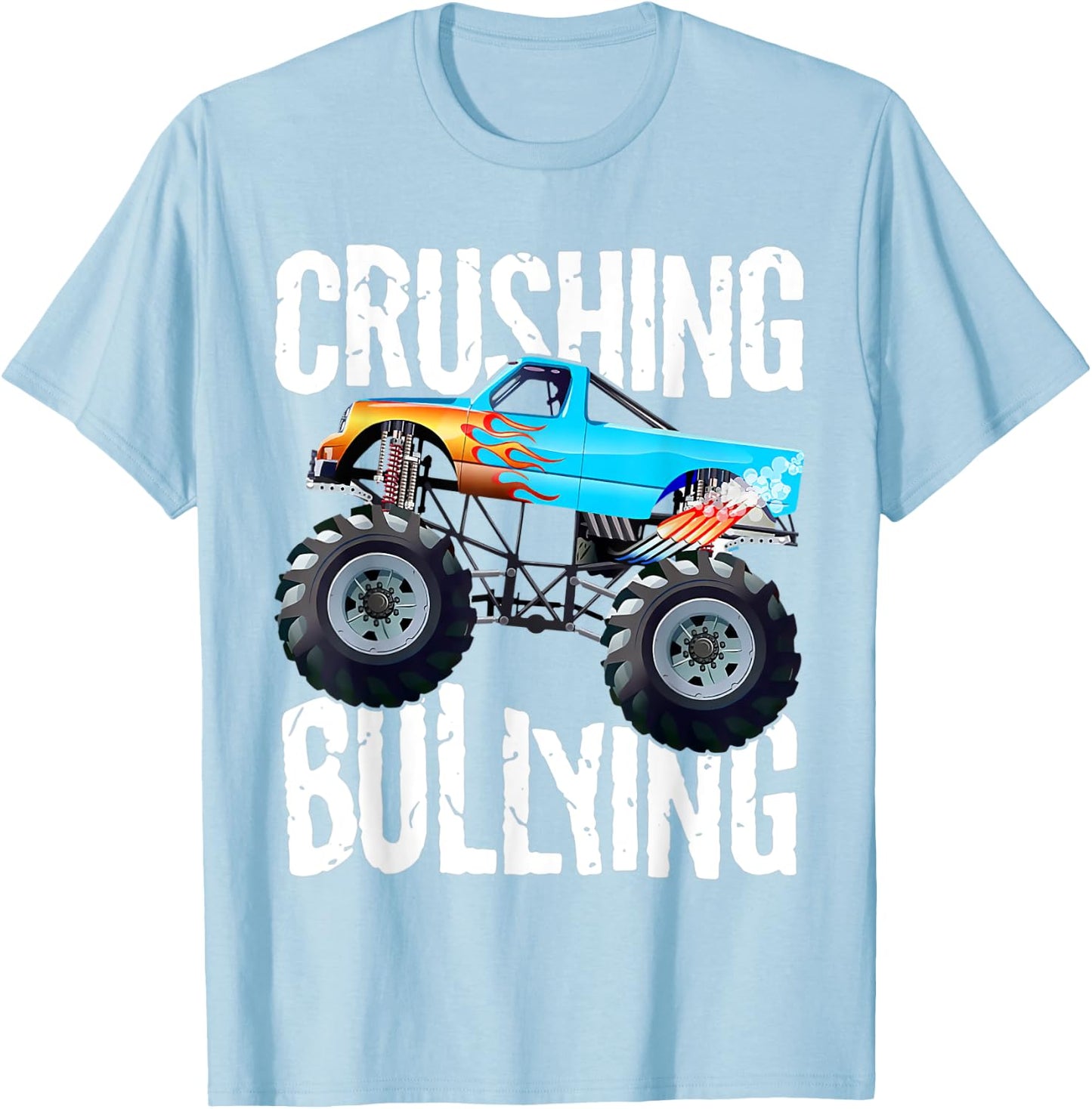 Crushing Bullying Car Monster Truck Unity Day Orange T-Shirt - T-Shirt | Light Blue