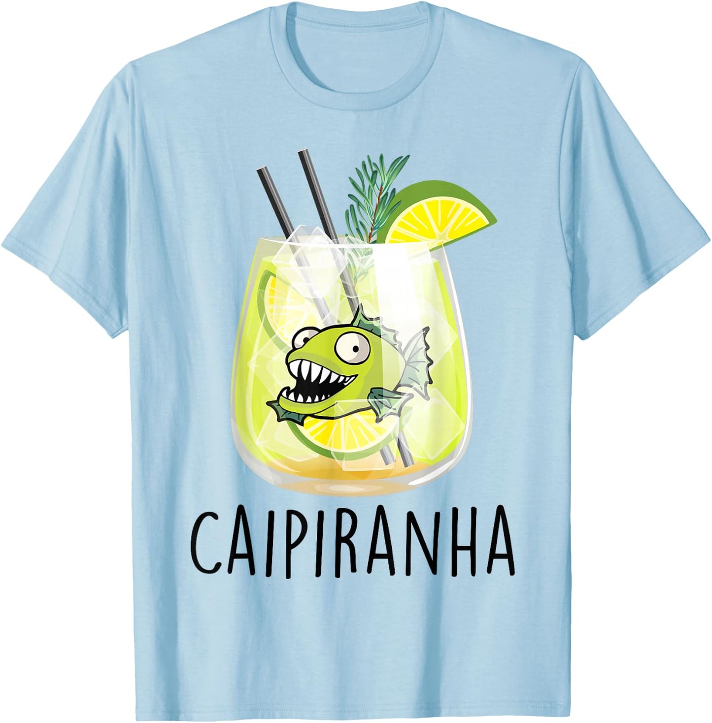 Caipiranha I Caipirinha Piranha Cocktail JGA Fun Caipi Fish , White, s T-Shirt - T-Shirt | Light Blue