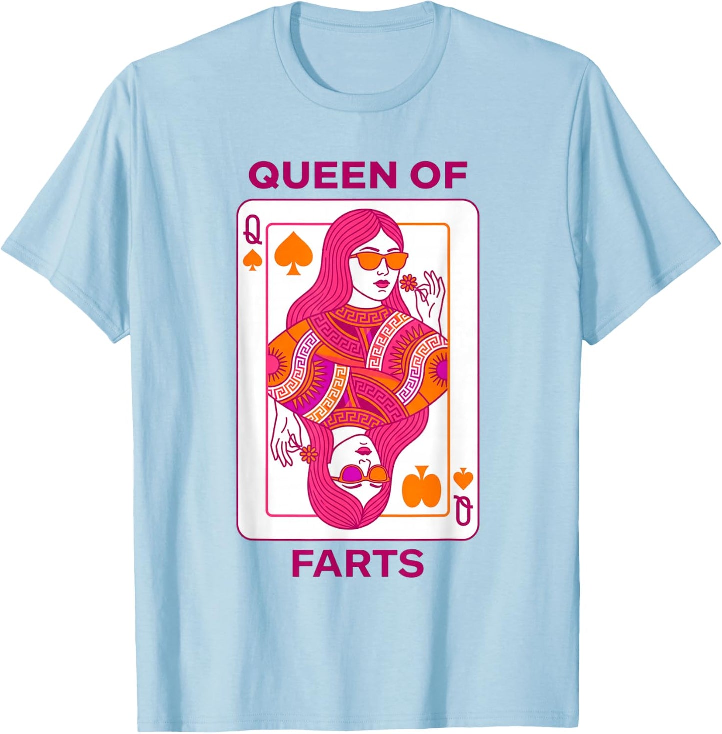 Queen of Farts Lustige Spielkarte Humor für Erwachsene Squad T-Shirt - T-Shirt | Light Blue