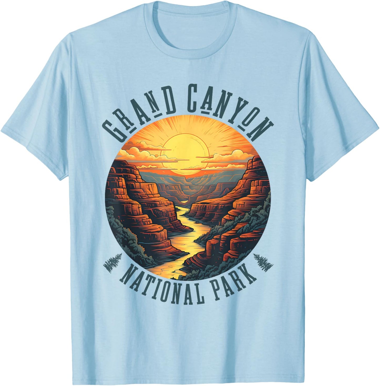 The Grand Canyon National Park Design T-Shirt - T-Shirt | Light Blue