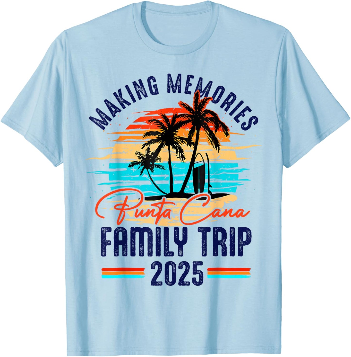 Family Punta Cana Vacation 2025 Summer Vacation Matching T-Shirt - T-Shirt | Light Blue