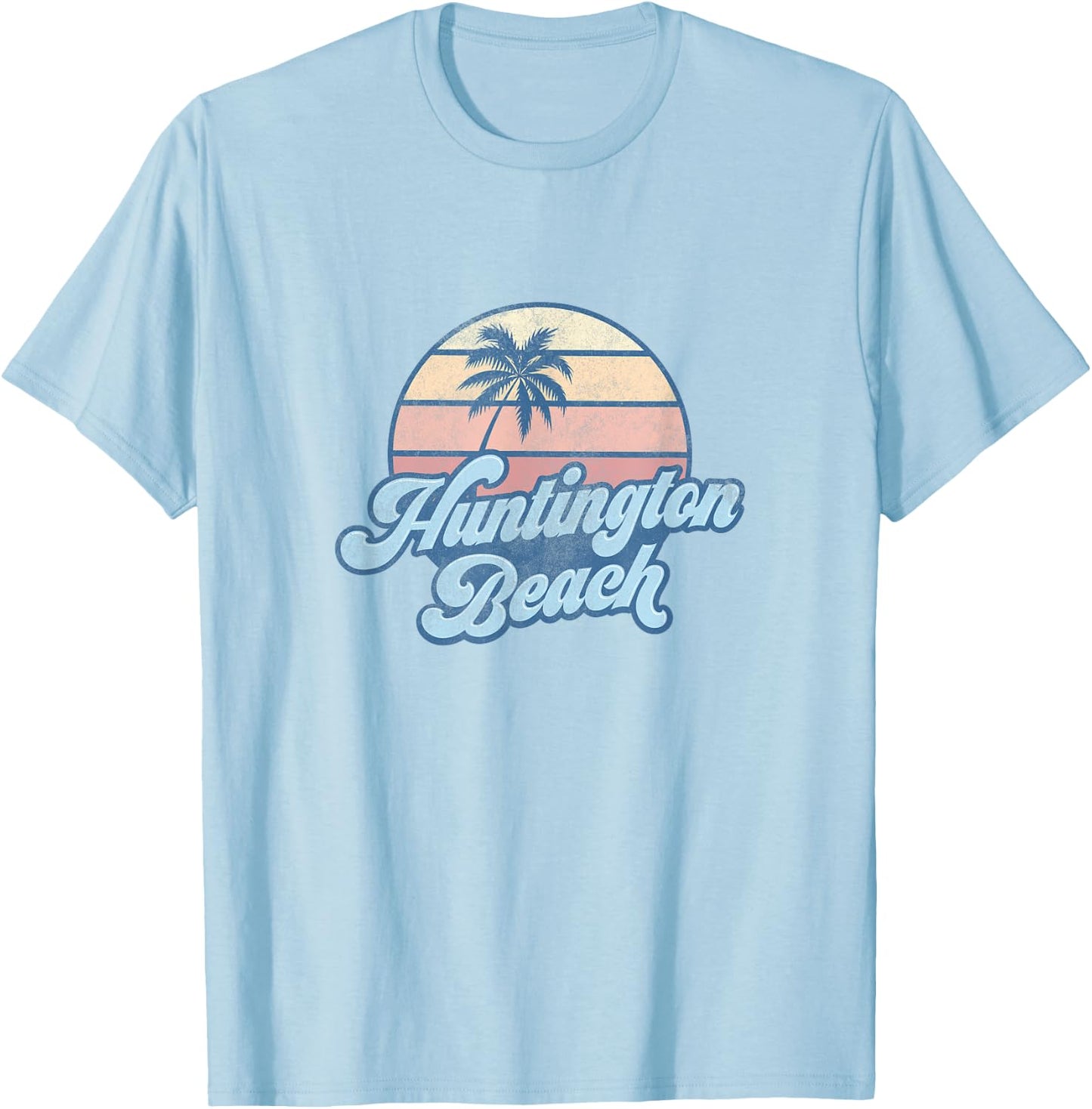 Huntington Beach California CA T Shirt Vintage 70s Surfer Women Girls Kids T-Shirt - T-Shirt | Light Blue