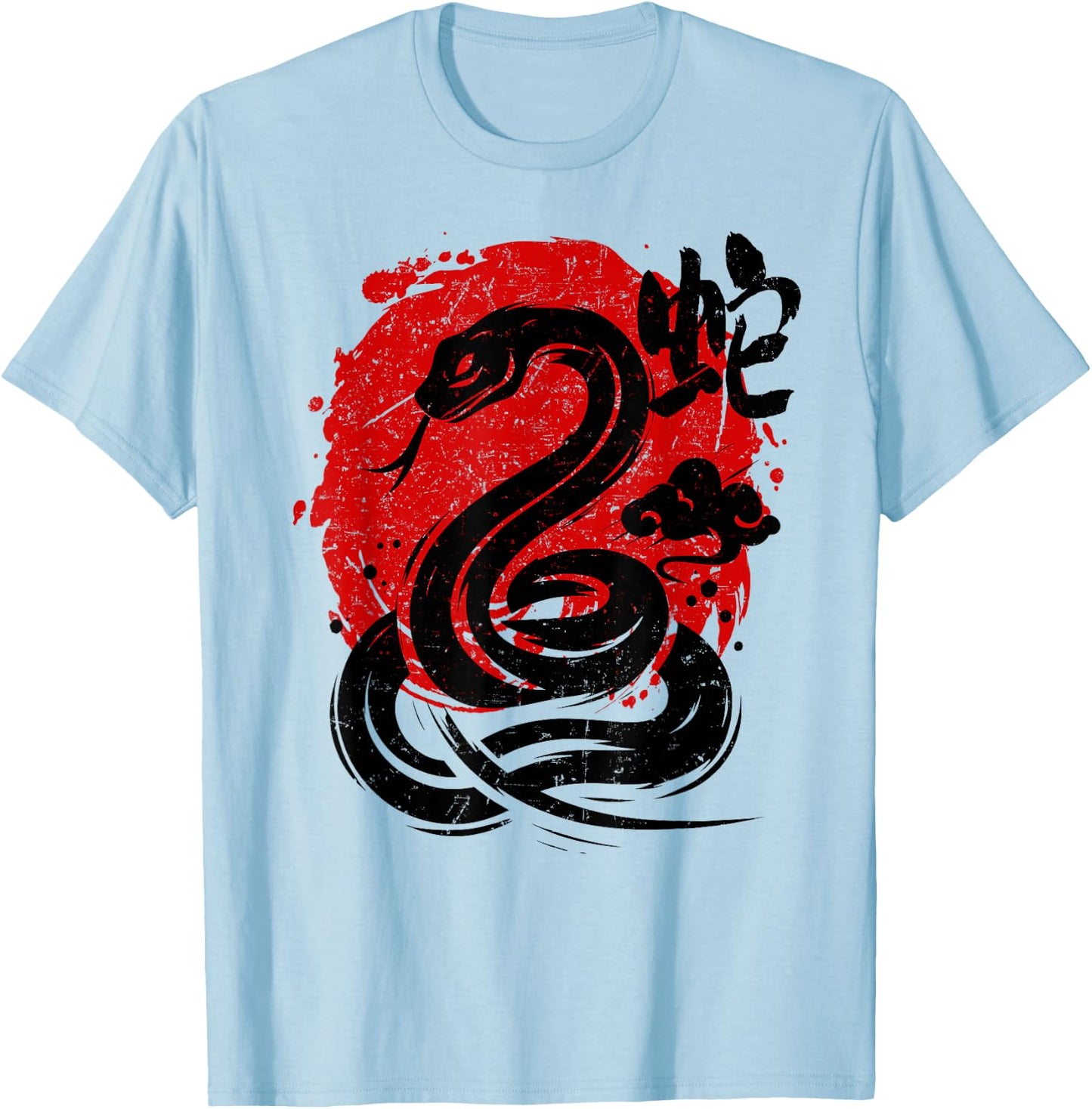 Year of Snake 2025 Happy Chinese Lunar New Year Snake Zodiac T-Shirt - T-Shirt | Light Blue